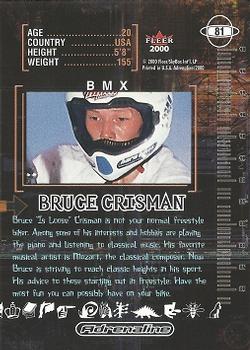 2000 Fleer Adrenaline - Gold #81 Bruce Crisman Back